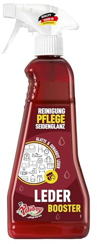 POLIBOY Leder Booster - Reinigendes Lederpflegemittel für Kleidung und Möbel - Lederreiniger mit Pflegewirkung - 1x 375 ml - Made in Germany