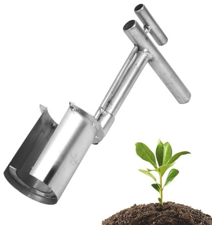 Fioriera per bulbi da giardino, trapiantatore per bulbi in acciaio inossidabile, strumento per piantare bulbi con manico lungo, trapiantatore di bulbi da giardinaggio, trapiantatore di bulbi per