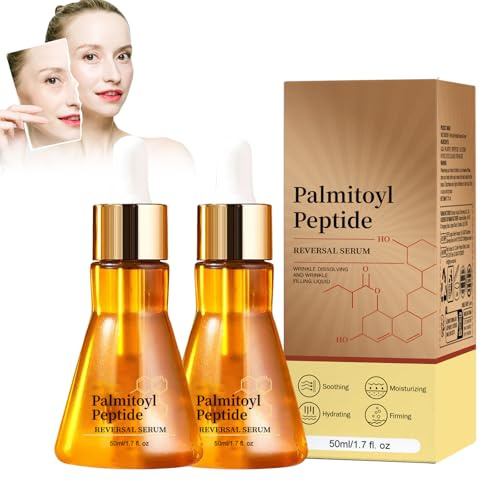 Peptide Reversal Serum Gesichtsserum Anti Aging Peptid-Serum für Verbesserte Hautelastizität, Feuchtigkeit und strahlende Haut, Reduzierung feiner Linien und Falten, 2 Stück