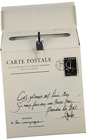 jojofuny Abschließbarer Vintage Briefkasten Aus Eisen Wandmontage Amerikanischer Retro Stil Mit Schlüssel Und Brieffach Dekorative Postbox Für Außen