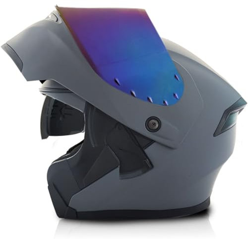 Klapphelm Motorradhelm Integralhelm Flip Herren Damen Mit Doppelvisier Motorrad Helm Modularer Helm Sturzhelm ECEDOT Zertifiziert Vollvisierhelm Für Reiten Im Freien 9,M:57-58CM