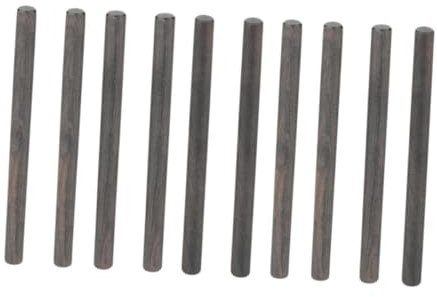 perfk Wooden Dowel Rods Unfinished Hardwood Sticks Solid Round Sticks for Diyers Crafting, Black, 1x10 cm