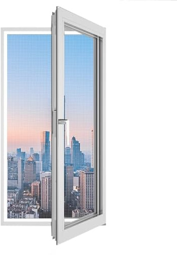 Fliegengitter Dachfenster für Kippfenster/Schrägfenster, Insektenschutz ohne Bohren 145x185cm Weiß