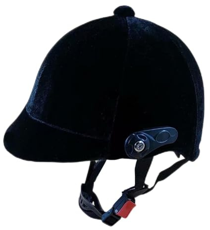 Ronyme Horse Riding Helmet, Equestrian Helmet, Velvet Horse Riding Hat with ABS Liner & Chin Strap, Adjustable for Adults, Lightweight Outdoor Sports, Horse Riding Gear Equestrian Hat, Black
