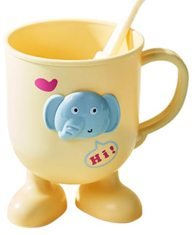 Poludatly Vaso para Cepillo de Dientes, Taza de Enjuague bucal de Elefante para baño, Accesorios de baño Reutilizables de Dibujos Animados, Suministros de Limpieza de Dientes, Taza de café para niños