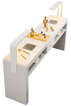 Professioneller Maniküretisch mit Staubsammler & LED-Lampe – Home Salon Spa Nagelschreibtisch Workstation für Nagelschönheit, inklusive Aufbewahrungsschubladen für nized Supplies