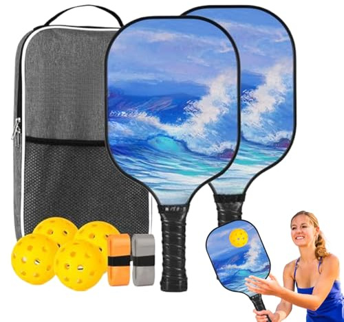 Pickleball-Schläger, leichter Schläger | Sportzubehör aus Fiberglas, ergonomisch, leicht, für Zuhause, Übung, drinnen und draußen, Niveaus