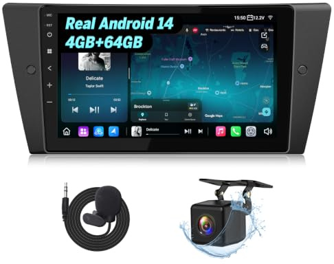 Eonon 9inch for BMW E90 E91 E92 E93(2005-2013) Android 14 Car Stereo E90X7A | Android 14 4+64GB Headunit GPS CarPlay Android Auto Bluetooth Radio USB DSP Backup Camera Support OBDII DAB+