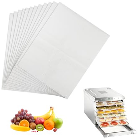 12 Pezzi Fogli Disidratatore in Silicone,37×29 cm Tappetino Essiccatore In Silicone,Tappetini Antiaderenti Riutilizzabili BPA-Free,per Essiccatore di Frutta,Alimenti, Cottura al Forno,Funghi(37×29 cm)