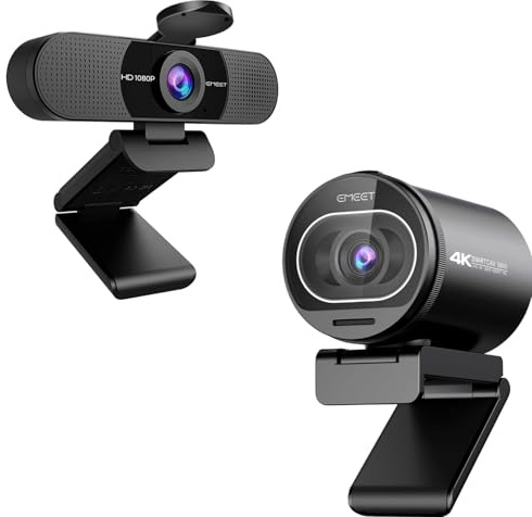 EMEET C960 1080P Webcam & S600 4K Webcam - PDAF Autofokus mit Datenschutzabdeckung für sichere Videokonferenzen