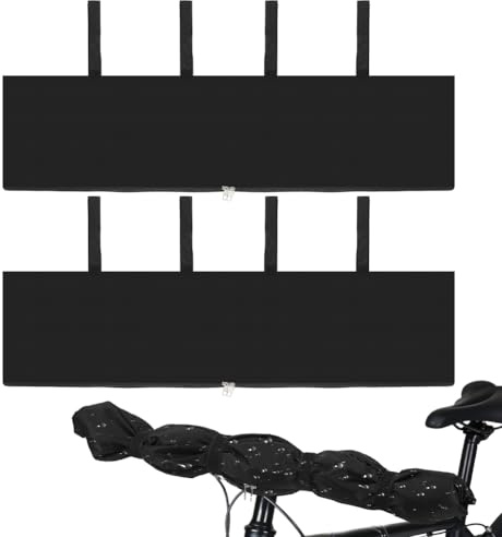 AHANDMAKER Lot de 2 housses de guidon pour vélo électrique - Ajustement universel - Tissu de protection - 91 cm de long et 23 cm de large - Pour le transport de vélo et la pluie