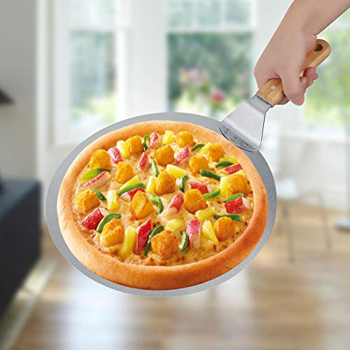 Haofy Pelle à Gâteau Outil de Transfert Durable en Acier Inoxydable pour Gâteaux Ronds et Pizzas, Sûr et Stable pour les Amateurs de Pâtisserie Pelle de 12 Pouces pour Pizza