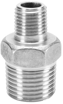 OSNEEOIY Stainless Steel Wire reducing Joint NPT American-Made Four-Point to Three-Point Hexagonal Internal Reducer Double-Headed Outer Pipe Fitting Teeth(G2-1/2*G1-1/2)