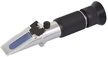 Refraktometer Honig | Imkereibedarf | Zuckergehalt im Honig Brix 58-90% | Wassergehalt im Honig 10-33% | Baume BE 38-43 | vorkalibriert mit Bedienungsanleitung | Handrefraktometer Imkern Messgeräte