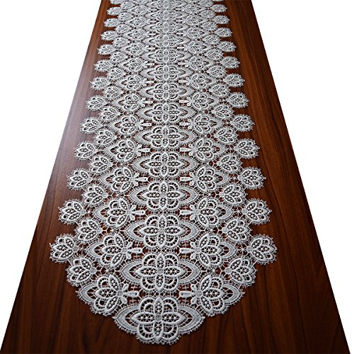 Luftspitzen-Tischdecke Reni Echte Traditionelle Vogtländischer Spitze Tischläufer in naturfarben 41 x 84 cm