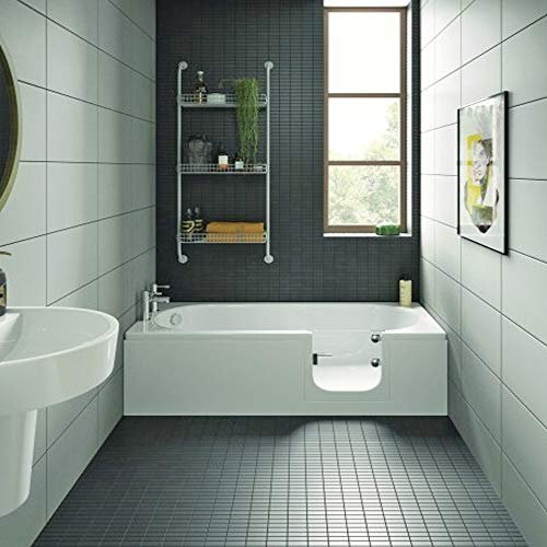 HAK Acryl Seniorenbadewanne mit Tür, 169,5x70x51cm, Weiß, Freistehend, Rechteckig, Glänzend, Übergangsweise