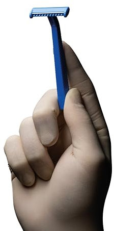 TOPJESS Einweg Rasierer mit Edelstahl Klinge, 1-schneidig, Farbe Blau, Top-Comfort: Einmal Rasierer für die Trockenrasur als Patientenbedarf und Patientenhygiene kaufen.