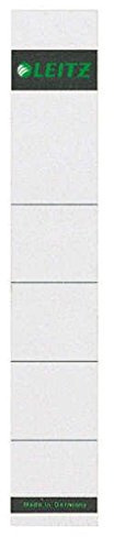 Leitz Étiquettes de Remplacement pour Classeurs à Levier en Plastique avec Dos 50 mm, Court et Étroit, 32 x 190mm, Carton, 16080085, Gris, Lot de 10 Étiquettes