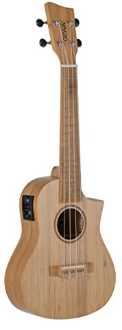 GEWA Concert E-Akustik Ukulele Manoa Bambù Elektro - Bambù massiccio - con Cutaway - Naturale satinato - UCT-2 Preamp - incl. Gig Bag imbottito - K-CO-BBE