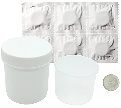 6x Reinigungstabletten für Ohrpasstücke Otoplastik von Hörgeräten + Reinigungsbecher