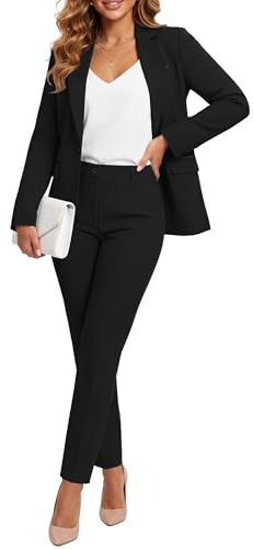 Kelyaa Womens 2 Piece Suit Sets Slim Fit Blazer Pants Work Outfits,Small