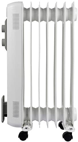 Bimar S827 Termosifone Elettrico, Radiatore ad Olio a Basso Consumo, Calorifero con 7 Elementi e 5 Canali di Circolazione Termostato Regolabile, 3 Potenze di Riscaldamento, Trasportabile