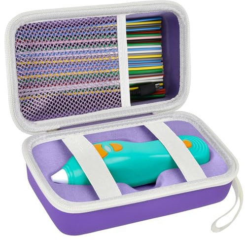 ANKHOH Hülle kompatibel mit 3Doodler Start+ Essentials (2022) für 3D-Stifte-Set für Kinder, Organizer zum Nachfüllen von Druckfilamenten und Micro-USB-Ladegerät