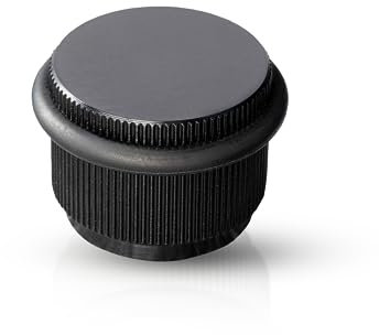 Gedotec Premium Boden-Türstopper - Aluminium | ARPA | 1 Stück Designer Tür Stopper schwarz gebürstet | Türpuffer D: 45 mm zum Schrauben | inklusive Befestigungsmaterial | door stopper - Unterlegkeile