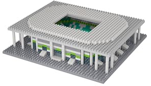FOCO Offizielles Lizenzprodukt VFL Wolfsburg Volkswagen Arena BRXLZ-Steine 3D-Mini-Fußballstadion BAU-Set 12+ YO
