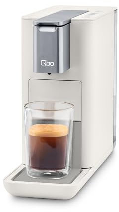 Tchibo Qbo ESSENTIAL Premium Kapselmaschine für Espresso, Caffè und Caffè Grande, kompaktes, innovatives Design, Bright Sand