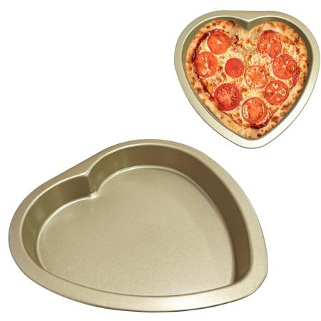 KRYMSON Stampo a Forma di Cuore per Pizza, Antiaderente, 8 Pollici (Oro Rosa)