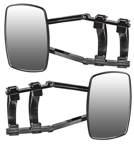 BOROCO 2 Stück Wohnwagen Spiegel Auto, Universal Zusatzspiegel Auto Außen Wohnwagen Außenspiegel 190x125mm, Justierbar Beidseitig Caravanspiegel für alle gängigen Fahrzeugtypen