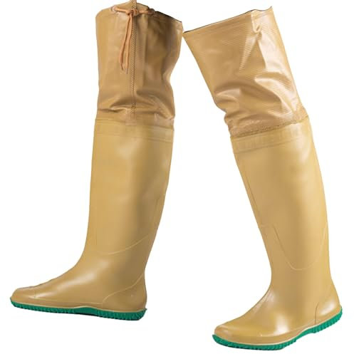 BERRIHORT Watstiefel Leichter Hüftstiefel mit verstellbarem Kordelzug, Angel- und Jagdstiefelfuß für Männer und Frauen, für Angeln im Teichschlamm(Size:35 EU)