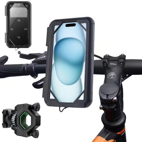 KMTOYS Universal Soporte Teléfono Impermeable Soporte para Moto Scooter 360° Rotación Ajustable Soporte de Móvil para Motocicleta, Soporte Movil Moto/Scooter Ampliamente para 4.7-6.8 Móvil