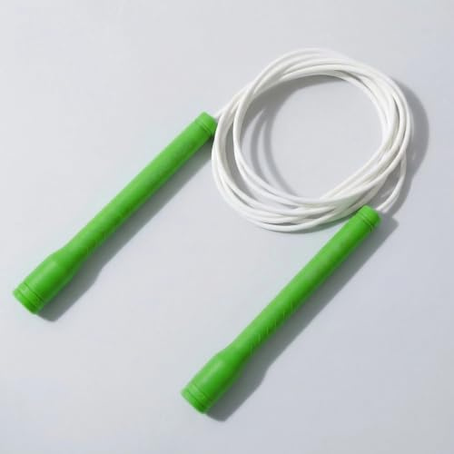 Elevate Rope Corda per saltare con impugnatura lunga - Corda professionale regolabile per Cardio, Double Unders e Freestyle, lunga 3 m, spessore 4 mm, in PVC resistente con nucleo in nylon (verde)