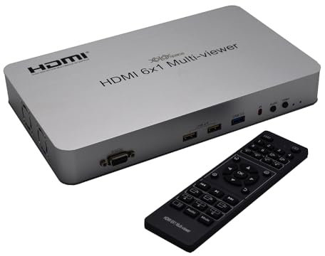 XOLORspace QV601 4K 30HZ 6x1 HDMI Multi-Viewer Jede Bildschirmsegmentierung kann sich frei bewegen, erweitern, schrumpfen, um 180 Grad drehen