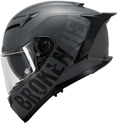 Broken Head Integralhelm Street Division | Motorradhelm mit Sonnenblende & Spoiler, Vorbereitet für Pinlock & Bluetooth, Brillenträger geeignet, ECE 22-06