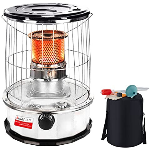 BomDog Queroseno Estufa Calentador, Estufa de Campamento 6L Portátil, Queroseno Parafina Estufa Quemador para Interior Exterior Camping Pesca en Hibarbacoa/Black/1-Wick