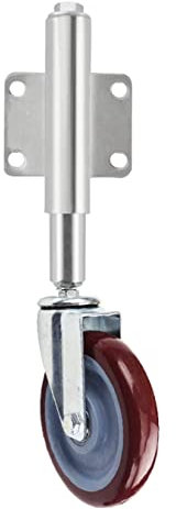 GKJHTED Bürorollen Gefederte S-Tor-Rolle, 5-Zoll-Schwerlast-Lenkrolle für Möbel, Höhenverstellbar 30/60 mm, Tragfähigkeit 220 lbs, mit 4 Löchern für Universalmontageplatte (Farbe