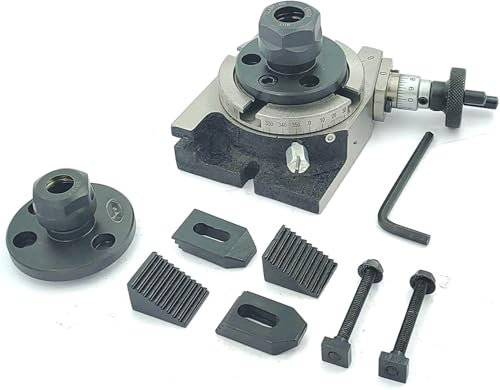 Buyohlic Fraiseuse de table rotative (80 mm régulier, pince ER16 et 20 et kit de serrage M6)