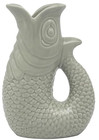 The Leonardo Collection Pichet à poisson vert 20 cm pour cuisine et maison | Carafe en céramique ou en verre pour usage multiple | Beau vase à crème ou à lait pour un usage quotidien | Peut également