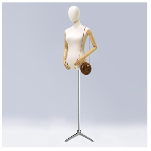 EPYBJYWQ Schaufensterpuppe Schneiderpuppe Damenbüste Weiblich for Kleid Schmuck Display Höhe Verstellbar 55-73 Zoll Schneiderbüste Mit Kopf Und Kunststoff Arm(Silver,B)
