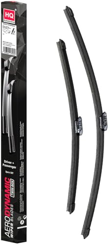 HQ AUTOMOTIVE Wiper Blades for DACIA Jogger MPV (2022 and later) | 2-piece front set, 24 in + 16 in, pre-installed Dacia-Specific connector, graphite-coated rubber, rain sensor ready