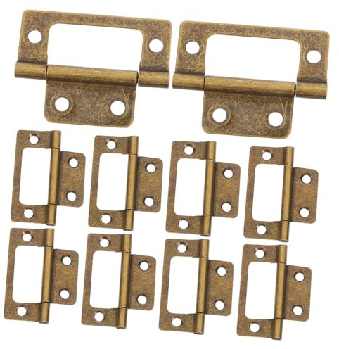 POPETPOP 12pezzi Cerniere in Ferro Bronzo Anticato Cerniere Resistenti Per Porte Finestre Armadi e Mobili Design Madre-figlio Per Stabilità