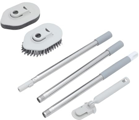 Anneome Brosse à Récurer Pour Sol Et Carrelage Multi-usages Pour Nettoyage De Salle De Bain Manche Robuste Et Tête Facile Accès