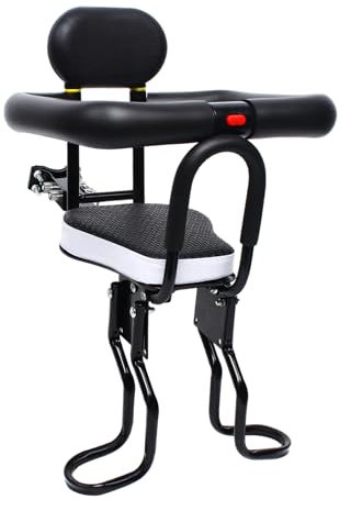 JUUTALK Siège enfant de vélo, siège enfant de sécurité avant avec arceau de sécurité, ceinture de sécurité et pédale, siège de vélo pour enfant monté à l'avant pour un poids maximum de 40 kg, longueur