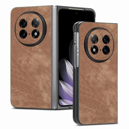 LUOTANL Opaca Custodia per Oppo Find N5, Anti-Impronte Uomo Donna Cover in Pelle, Paraurti in TPU Morbido Custodie Ultra-Sottile Anti-Caduta,Ottone,Find N5