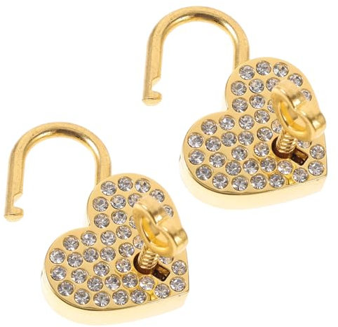Cadenas en Cœur Doré à en Alliage, Lot x2 pour Boîte à Bijoux