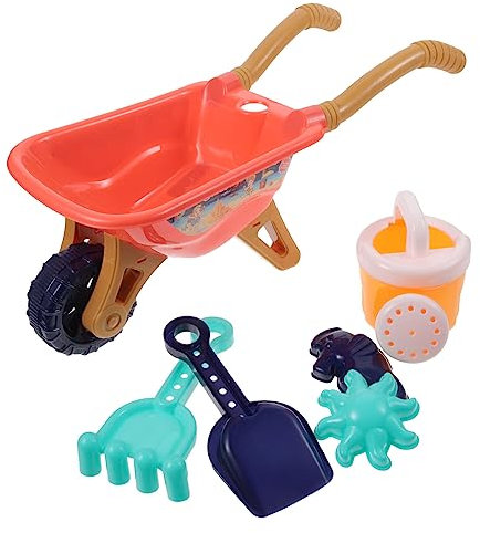 SOPOTUTU 1 Satz Sandspielzeug für Teiliges mit Schubkarre Farbenfrohe Strandspielzeuge für Jungen für Sandkasten und Strandabenteuer Leicht und Tragbar Fördert Kreatives