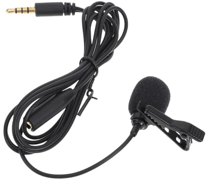 INOOMP Professionelles Ansteckmikrofon mit Clip Tragbar Schwarz Abs Material für Interviews und Aufnahmen Klarer Klang von 20hz bis 20khz